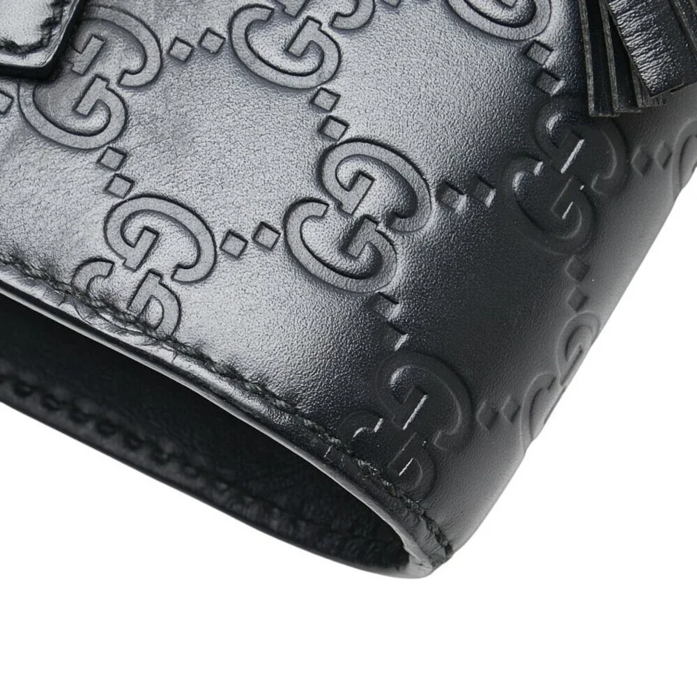 GUCCI Black Leather Horsebit Shoulder Bag - Picture 9 of 15